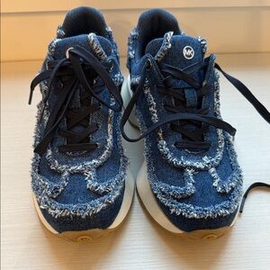 Michael Kors Kids Frayed Denim Sneakers